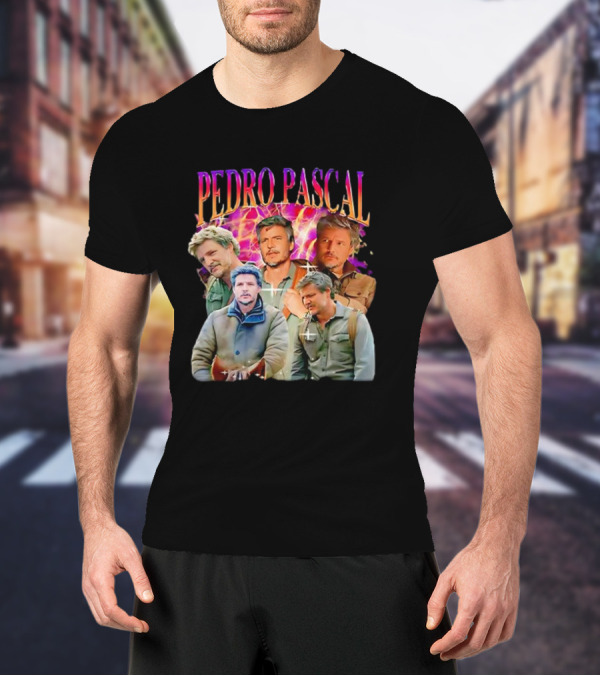 Pedro Pascal Joel Miller Retro Collage T-Shirt