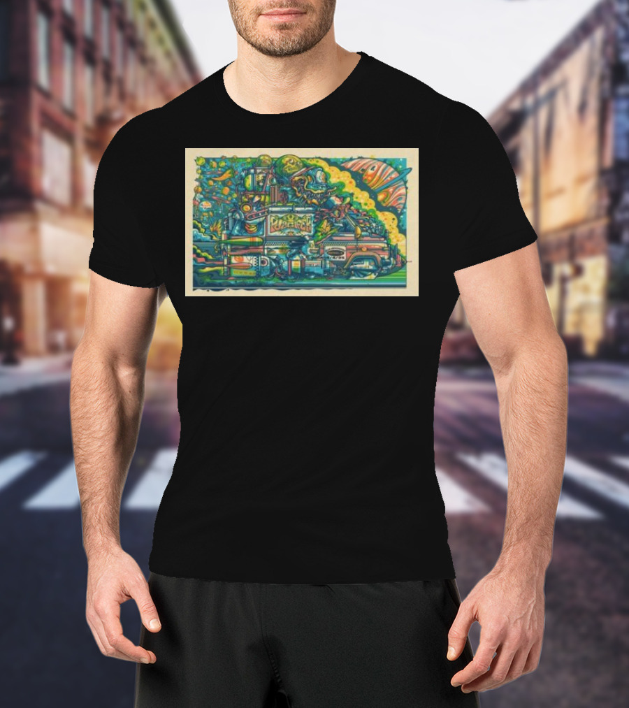 Puscifer Orion Amphitheater Huntsville May 4 2025 Concert Psychedelic Space Art Truck Theme T-Shirt