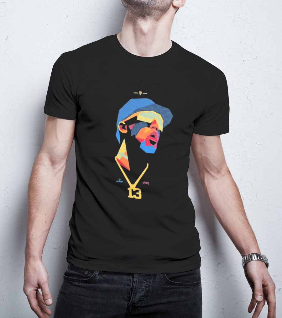Ronald Acuna Jr 13 Abstract Geometric Style With Gold Chain And Colorful Hat T-Shirt