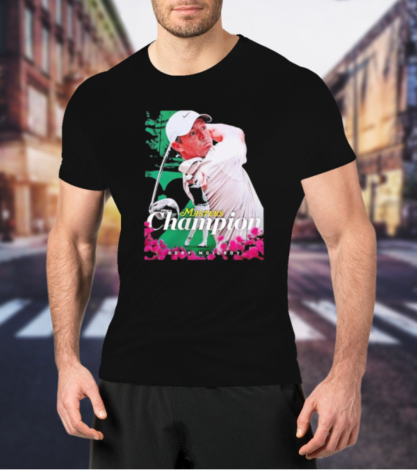 Masters Champion Rory McIlroy Golf Swing Portrait T-Shirt