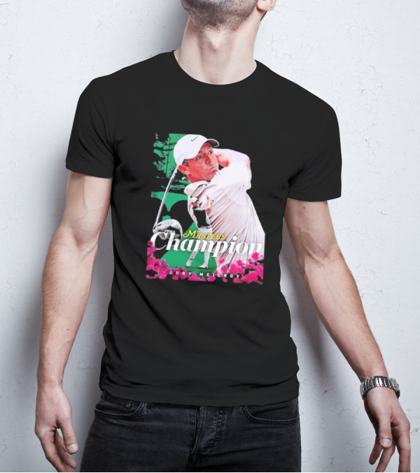 Masters Champion Rory McIlroy Golf Swing Portrait T-Shirt