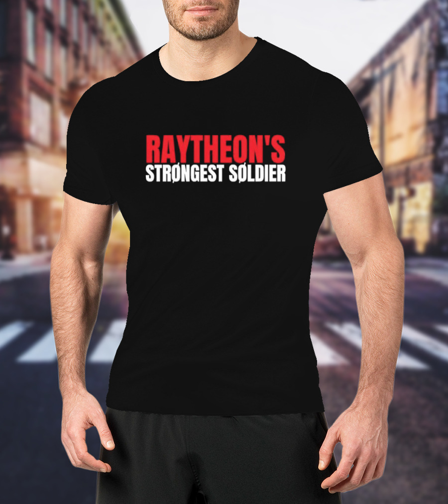 Raytheon’s Strongest Soldier Bold Red White Text T-Shirt