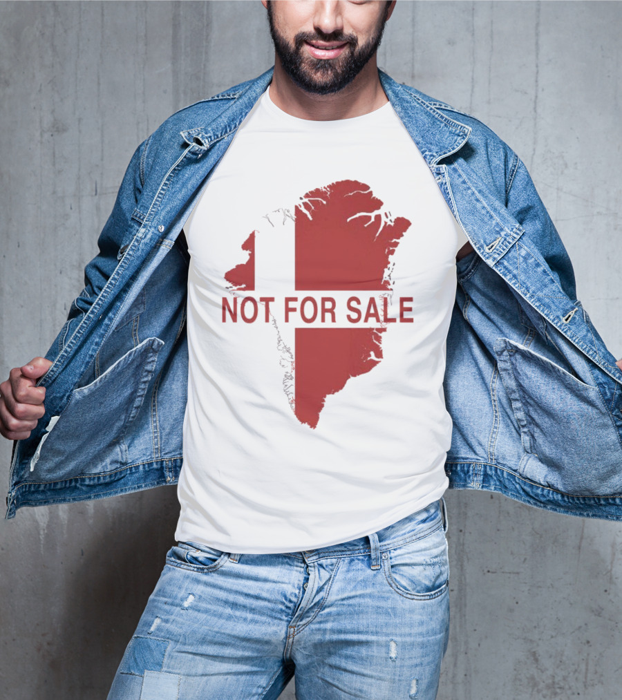 Greenland Not For Sale 2025 Red Map Protest T-Shirt
