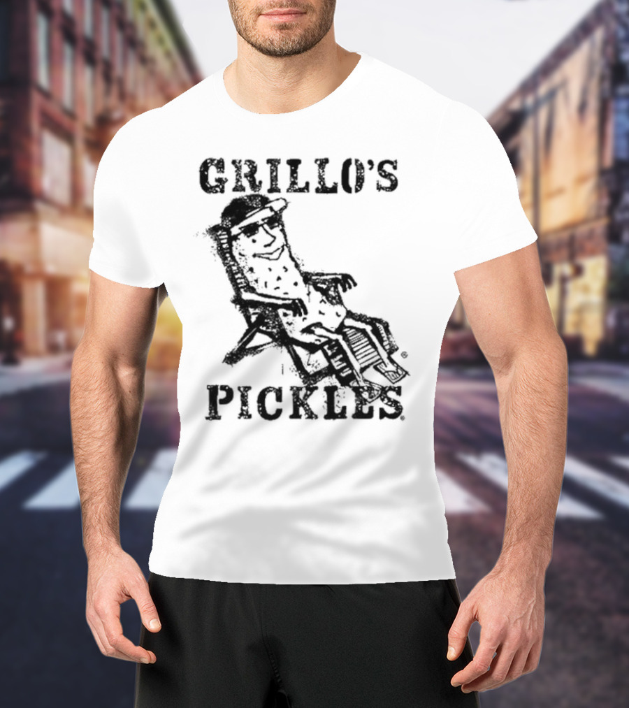 Grillo's Pickles Graffiti Pickle Image T-Shirt
