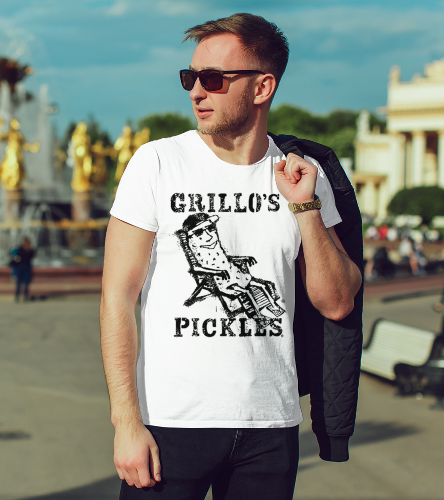 Grillo's Pickles Graffiti Pickle Image T-Shirt