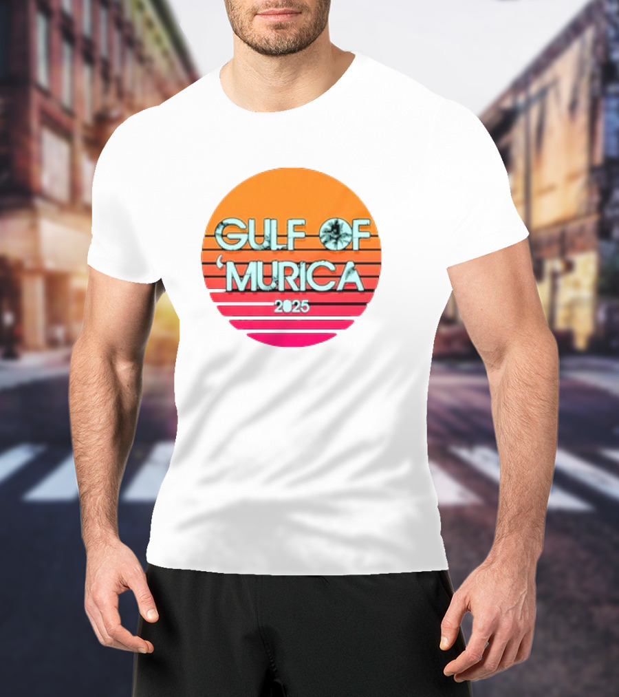Gulf Of 'Murica 2025 Vintage Retro Sunset Vibe T-Shirt