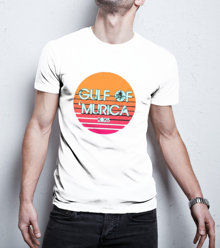 Gulf Of 'Murica 2025 Vintage Retro Sunset Vibe T-Shirt
