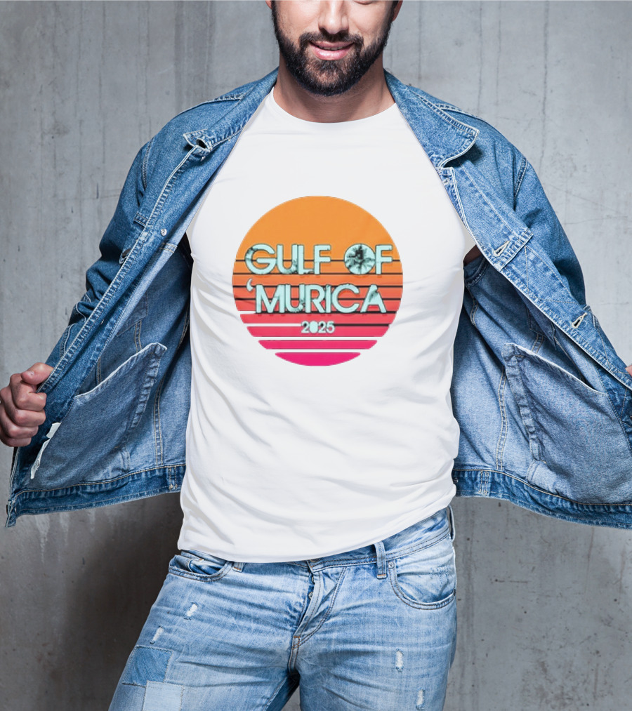 Gulf Of 'Murica 2025 Vintage Retro Sunset Vibe T-Shirt