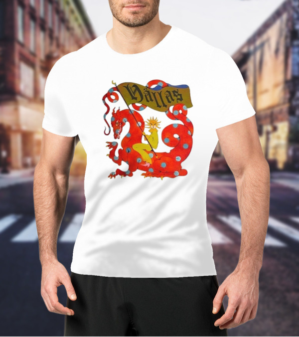 Hällas Flower Knight Riding Red Polka Dot Dragon T-Shirt