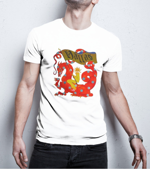 Hällas Flower Knight Riding Red Polka Dot Dragon T-Shirt