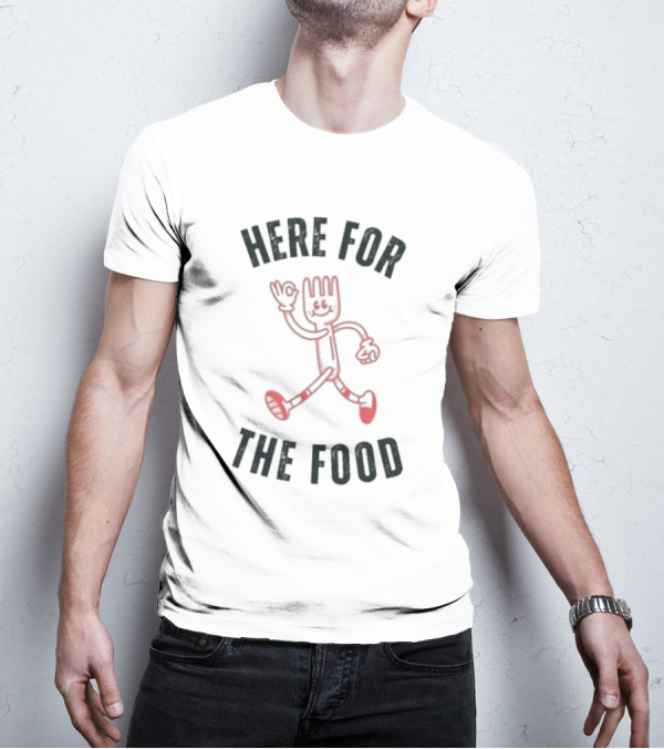 Here For The Food Fork Character T-Shirt