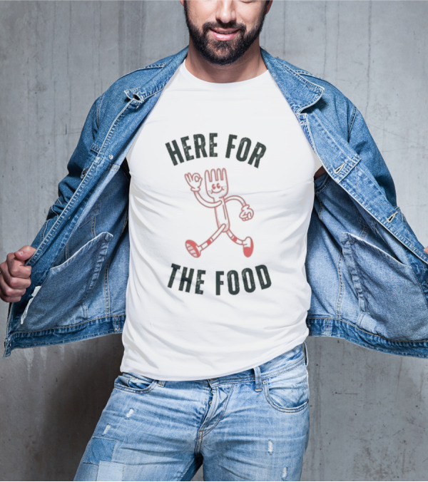 Here For The Food Fork Character T-Shirt