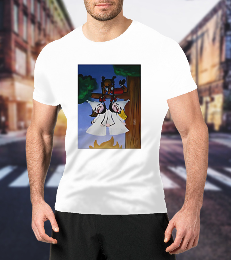 "Hang Your Robes Classic Cartoon Tree Scene With Robes" T-Shirt