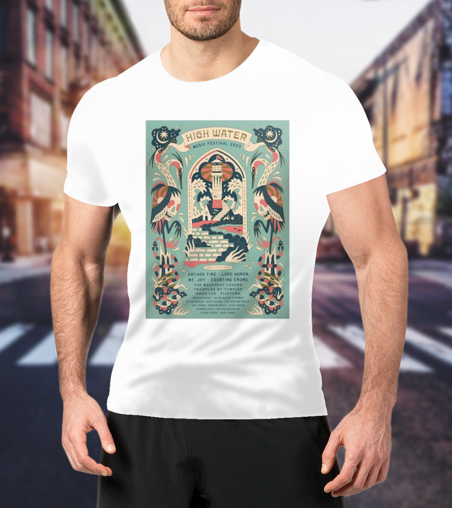 High Water Music Festival 2025 North Charleston April 26-27 Arcade Fire Lord Huron Mt. Joy Counting Crows T-Shirt