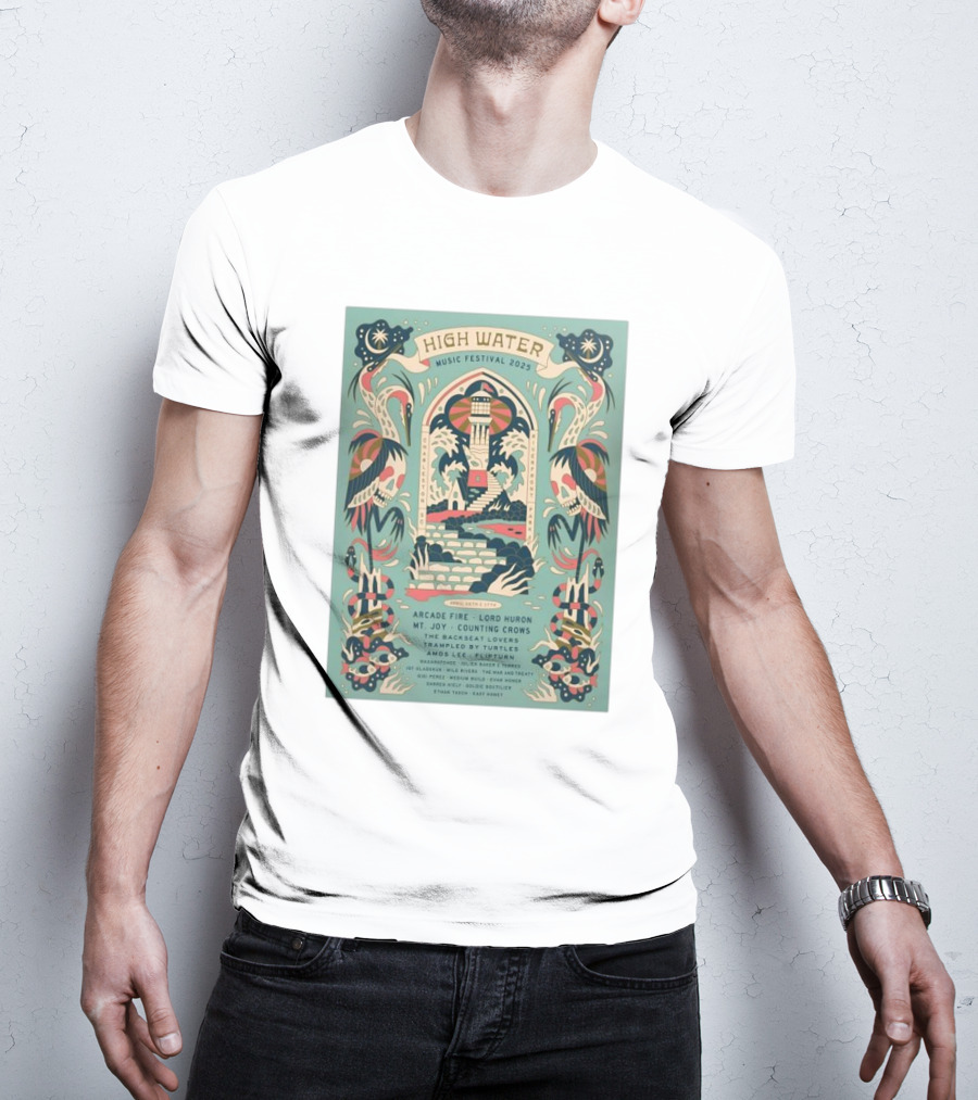 High Water Music Festival 2025 North Charleston April 26-27 Arcade Fire Lord Huron Mt. Joy Counting Crows T-Shirt
