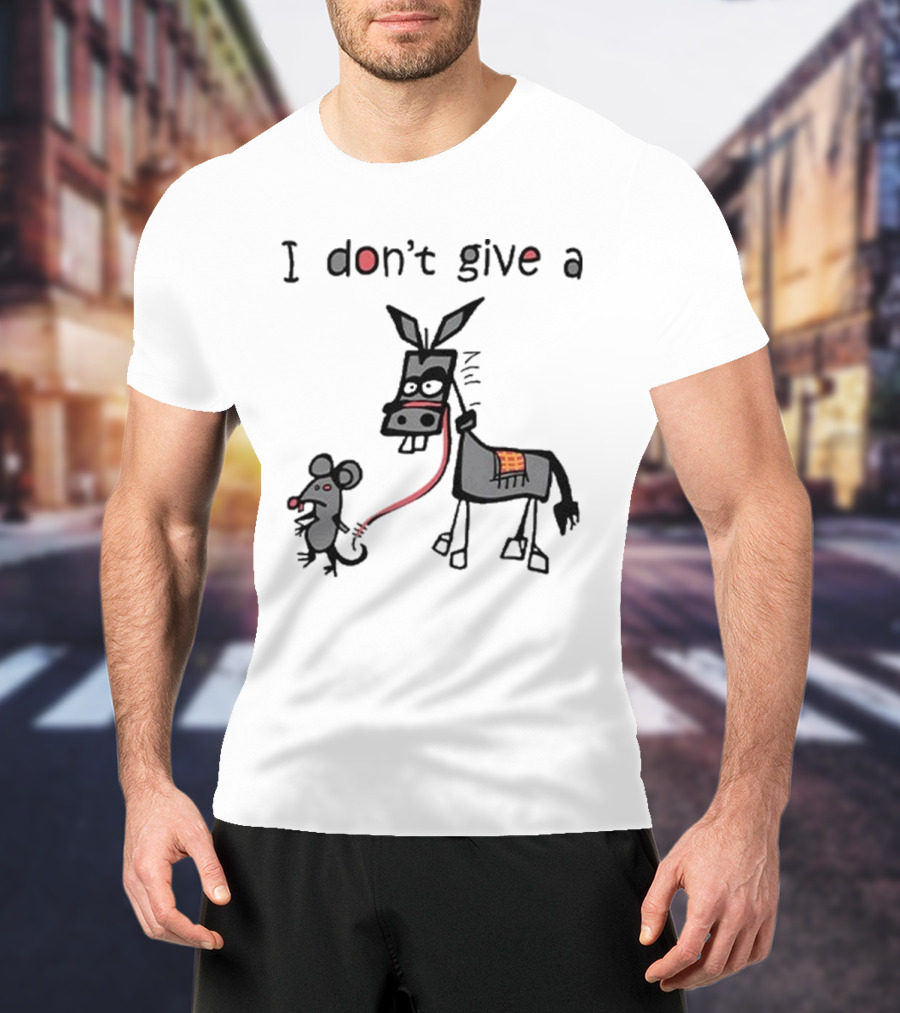 I Don’t Give A Rat Ass Mouse Donkey Iconic Whimsical Humor T-Shirt