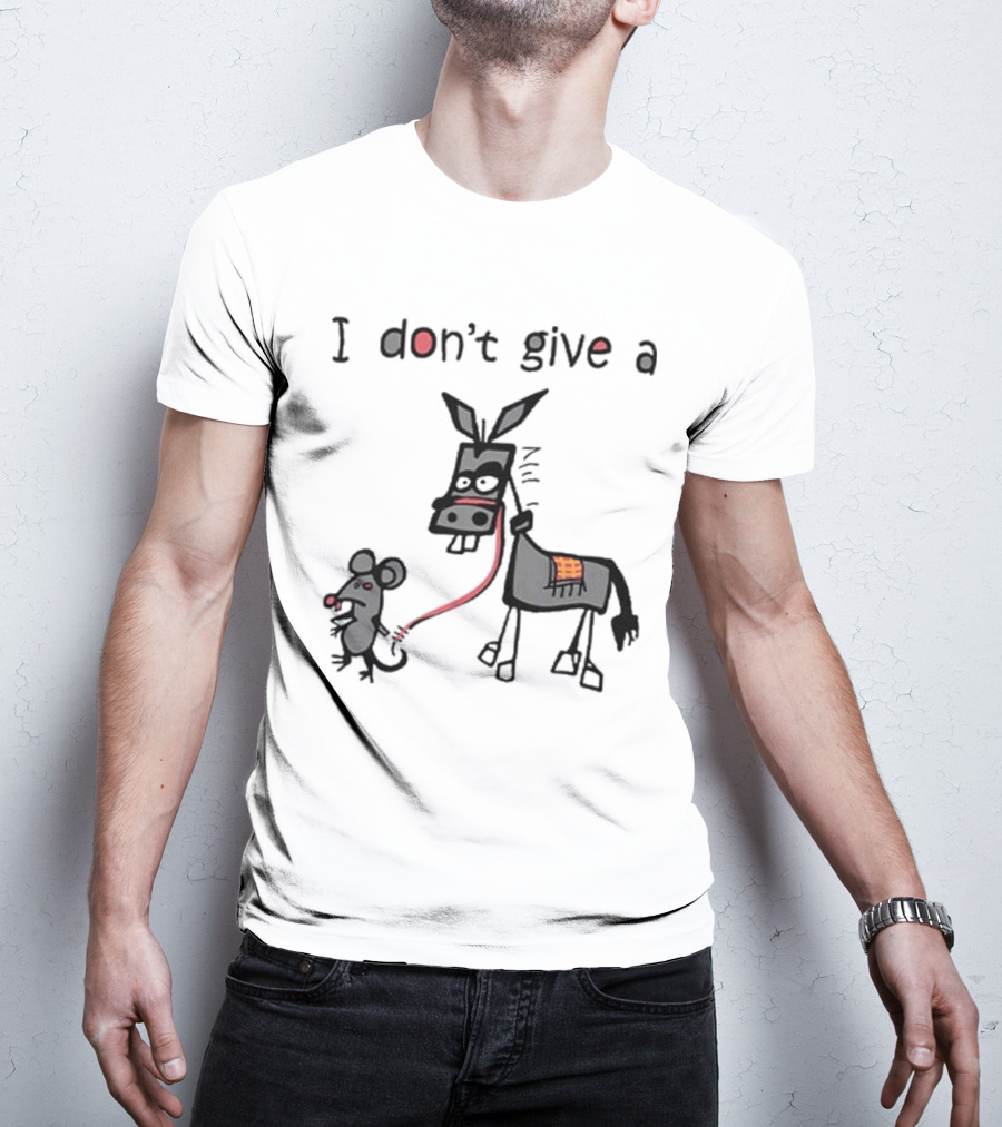 I Don’t Give A Rat Ass Mouse Donkey Iconic Whimsical Humor T-Shirt