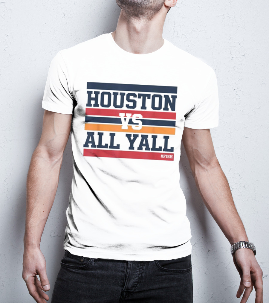 Houston Vs All Y’all Retro Stripes Bold Statement T-Shirt