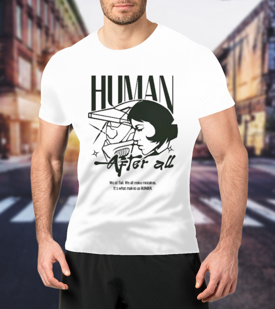 "Human After All Skeleton Outline Illustration" T-Shirt