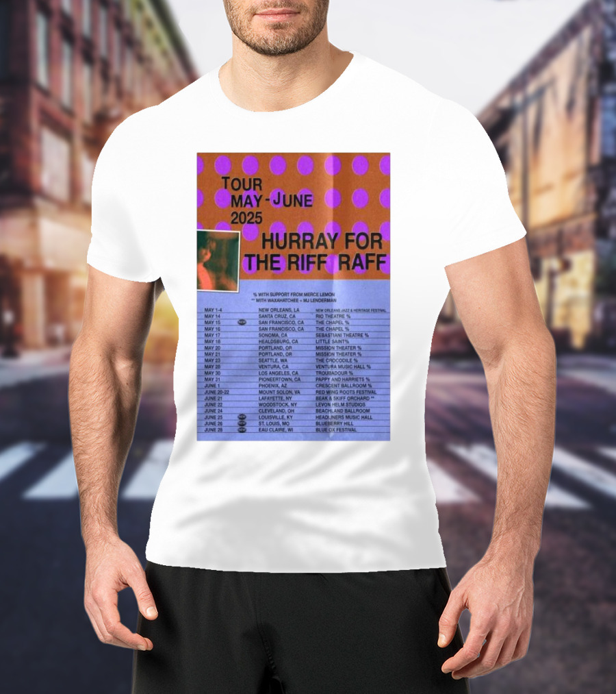 Hurray For The Riff Raff Tour May-June 2025 San Francisco The Chapel Event With Support From Merce Lemon T-Shirt
