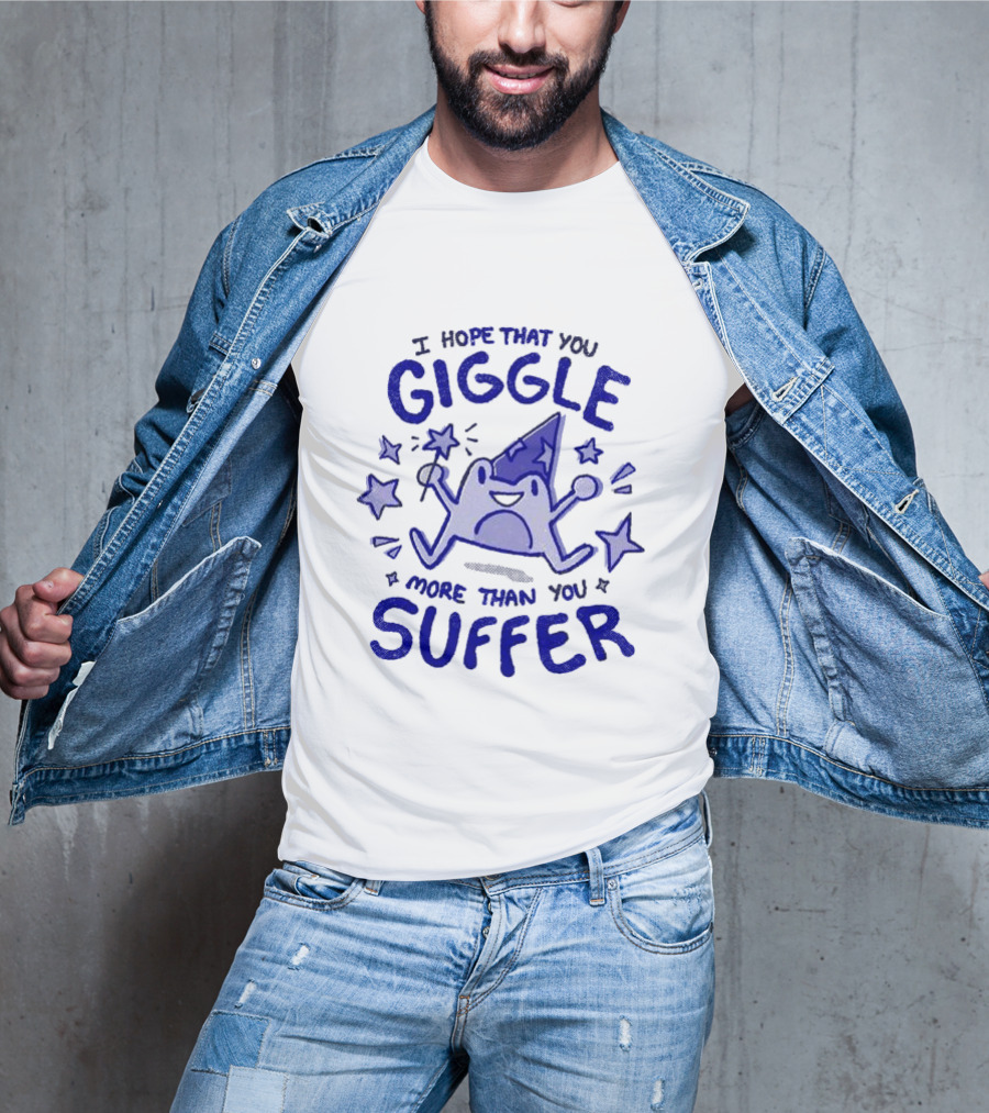 I Hope That You Giggle More Than You Suffer Comical Wizard Starry Whimsy T-Shirt