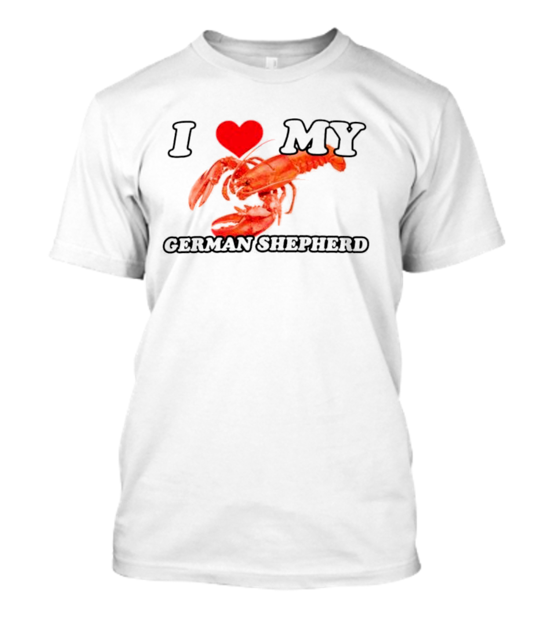 I Love My German Shepherd Lobster Heart T-Shirt