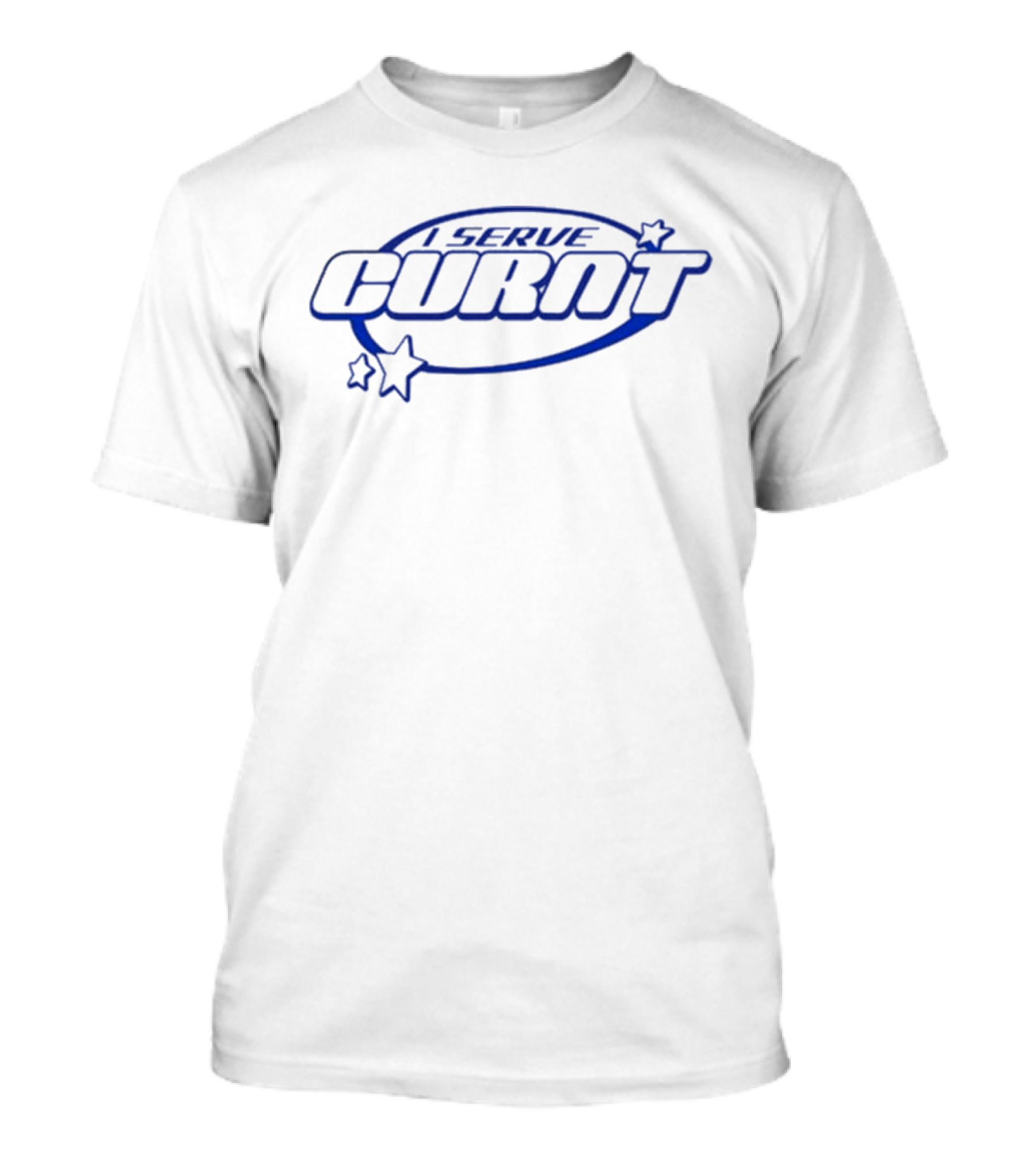 I Serve Curnt Blue Stars Oval Design T-Shirt