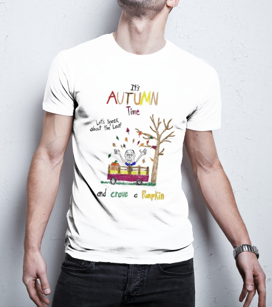 Autumn Time Leaves Falling Tree Carve Pumpkin Truck T-Shirt