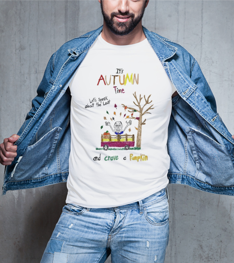 Autumn Time Leaves Falling Tree Carve Pumpkin Truck T-Shirt