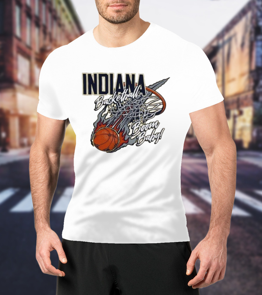 Indiana Pacers Basketball Boom Baby Fireball Slam Dunk T-Shirt