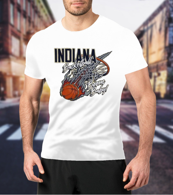 Indiana Pacers Basketball Boom Baby Fireball Slam Dunk T-Shirt