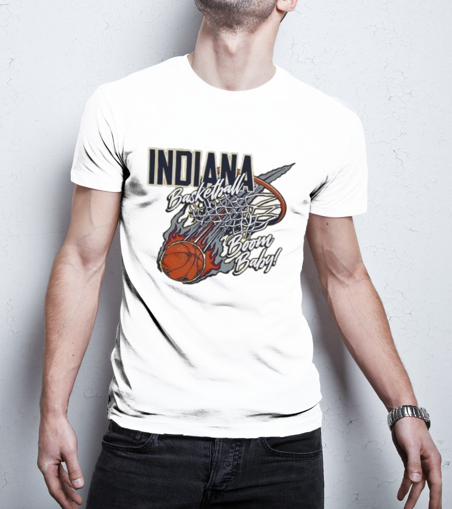 Indiana Pacers Basketball Boom Baby Fireball Slam Dunk T-Shirt