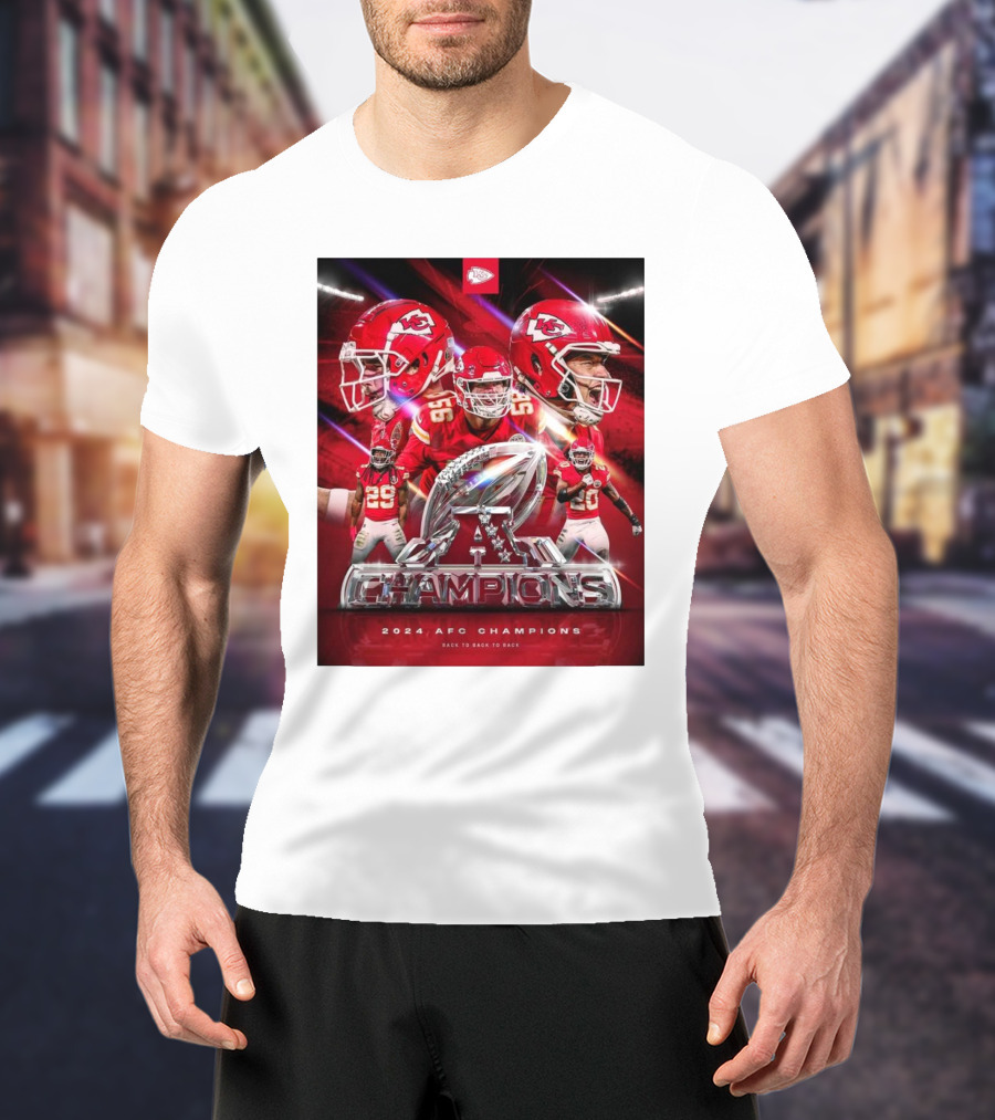 Kansas City Chiefs 2024 AFC Champions Back To Back To Back T-Shirt