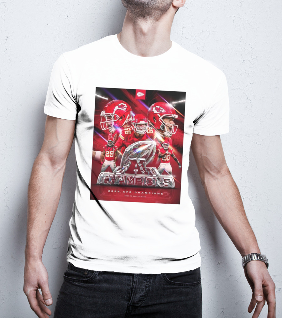Kansas City Chiefs 2024 AFC Champions Back To Back To Back T-Shirt