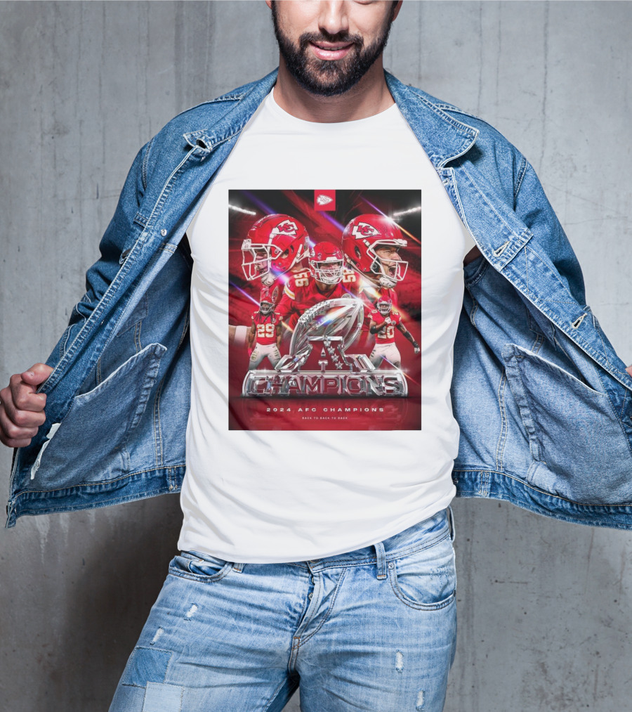 Kansas City Chiefs 2024 AFC Champions Back To Back To Back T-Shirt