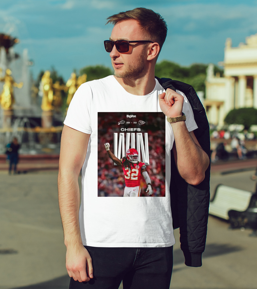 Kansas City Chiefs Win Over Buffalo Bills NFL Final Score 29-32 HyVee T-Shirt