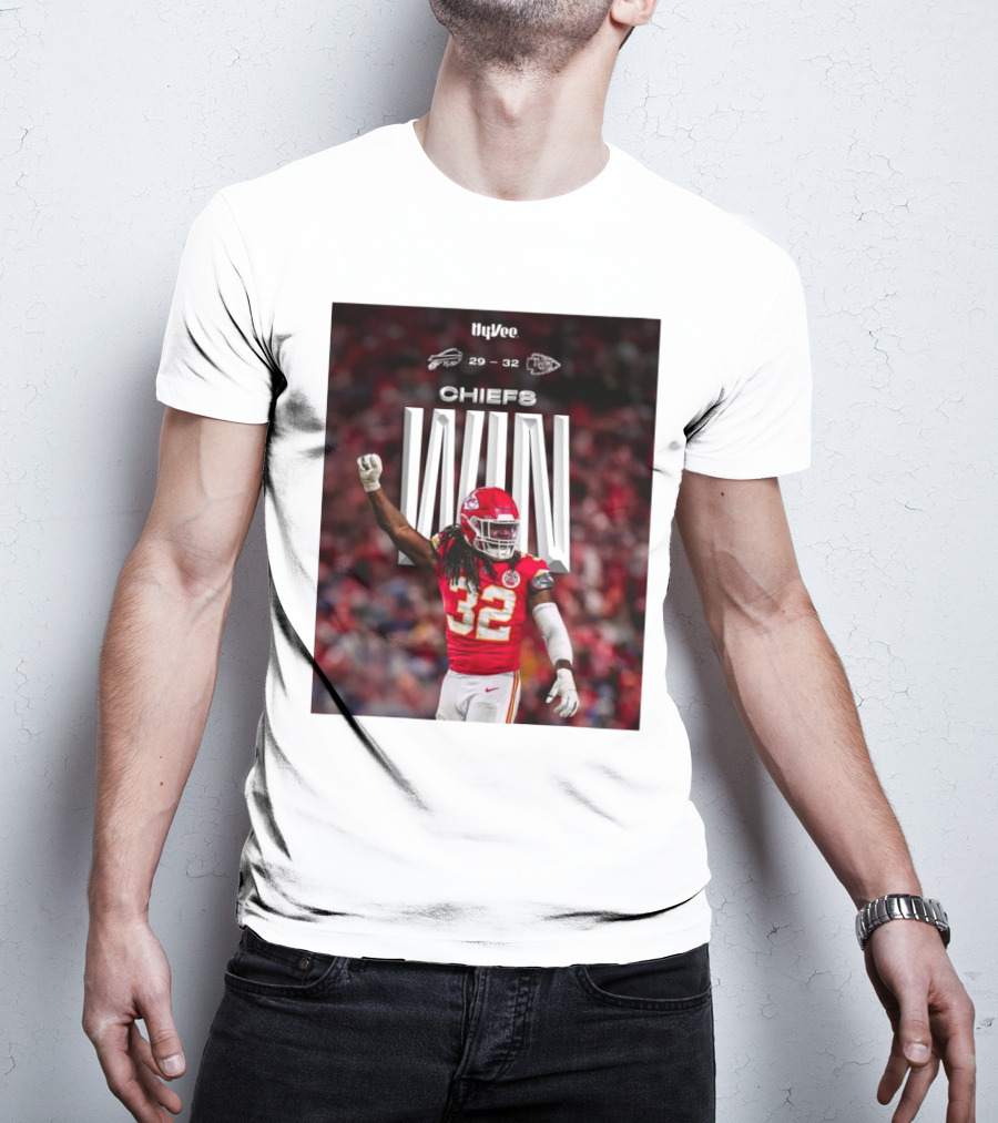 Kansas City Chiefs Win Over Buffalo Bills NFL Final Score 29-32 HyVee T-Shirt