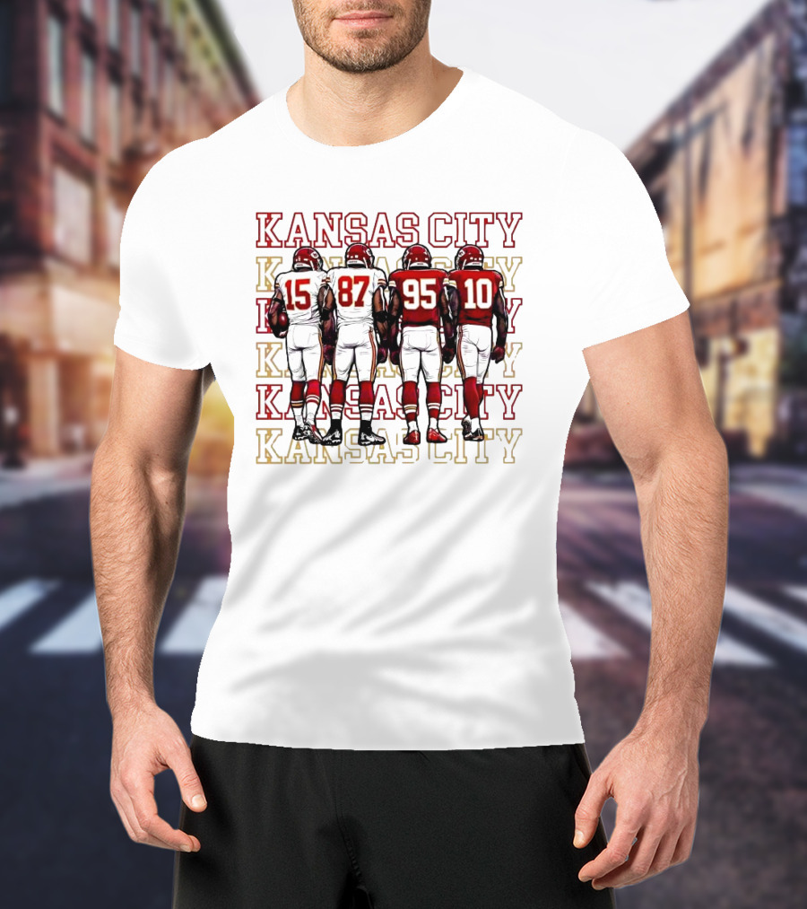 Kansas City Mahomes Kelce Chris Jones Isiah Pacheco 15 87 95 10 T-Shirt