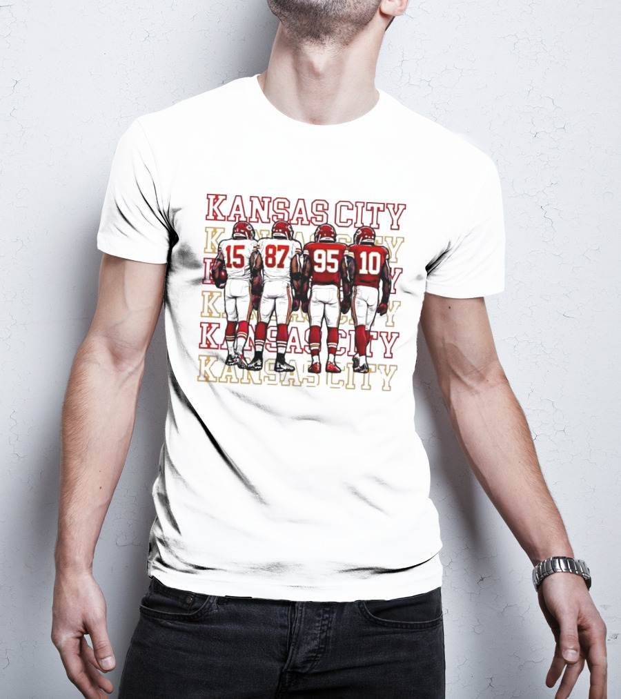 Kansas City Mahomes Kelce Chris Jones Isiah Pacheco 15 87 95 10 T-Shirt