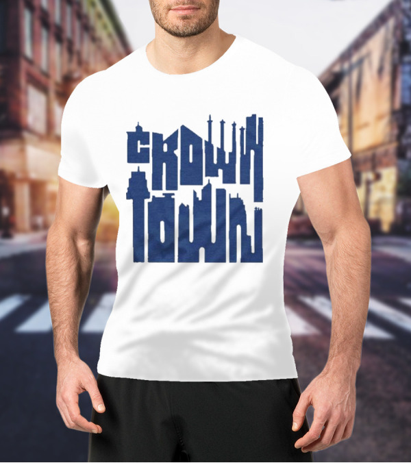 Kansas City Royals Crown Town Skyline Text Art T-Shirt