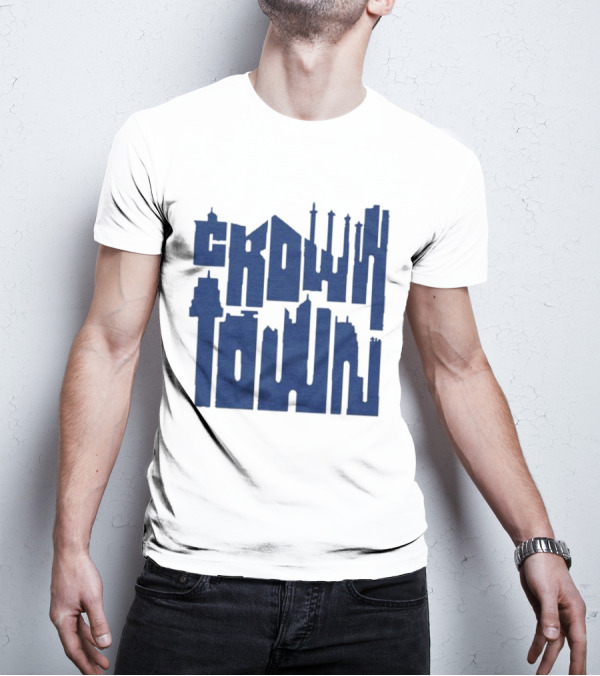 Kansas City Royals Crown Town Skyline Text Art T-Shirt