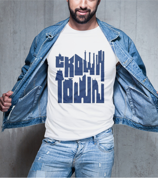 Kansas City Royals Crown Town Skyline Text Art T-Shirt