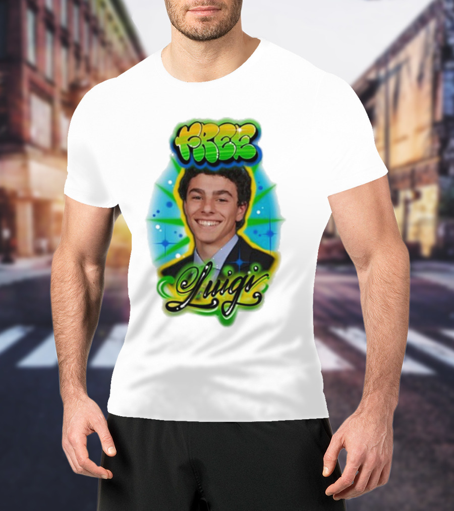 Free Luigi Keiajah Airbrush Style T-Shirt