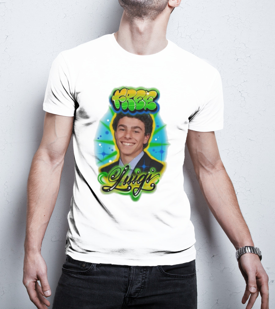Free Luigi Keiajah Airbrush Style T-Shirt