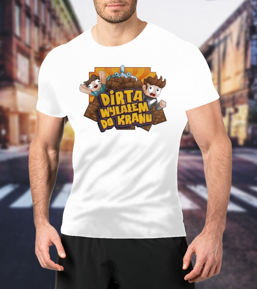 Koszulka Dirta Wylalem Do Kranu Zabawny Motyw Bloki Kreskówkowe T-Shirt