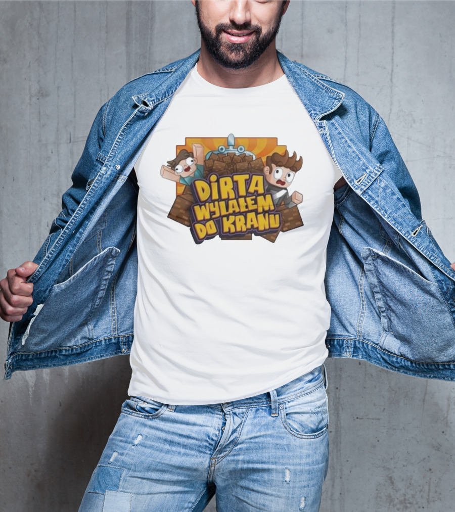 Koszulka Dirta Wylalem Do Kranu Zabawny Motyw Bloki Kreskówkowe T-Shirt