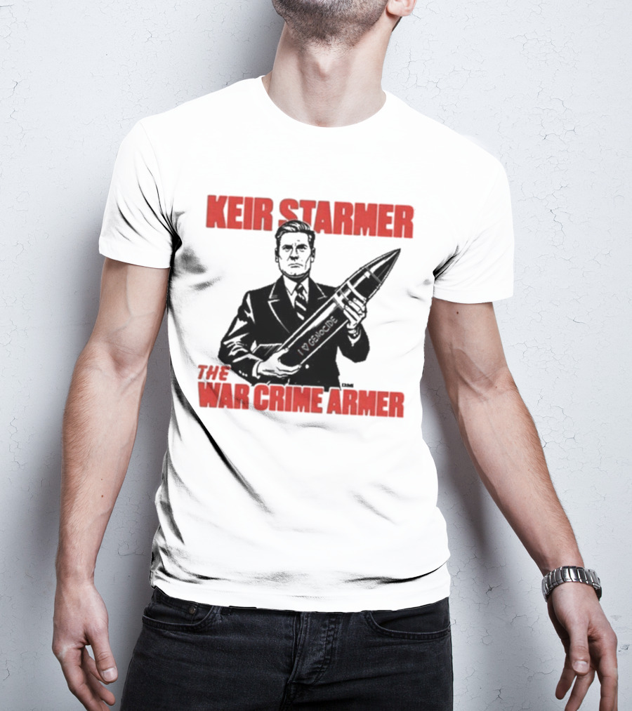 Keir Starmer The War Crime Armer Rocket Sketch T-Shirt
