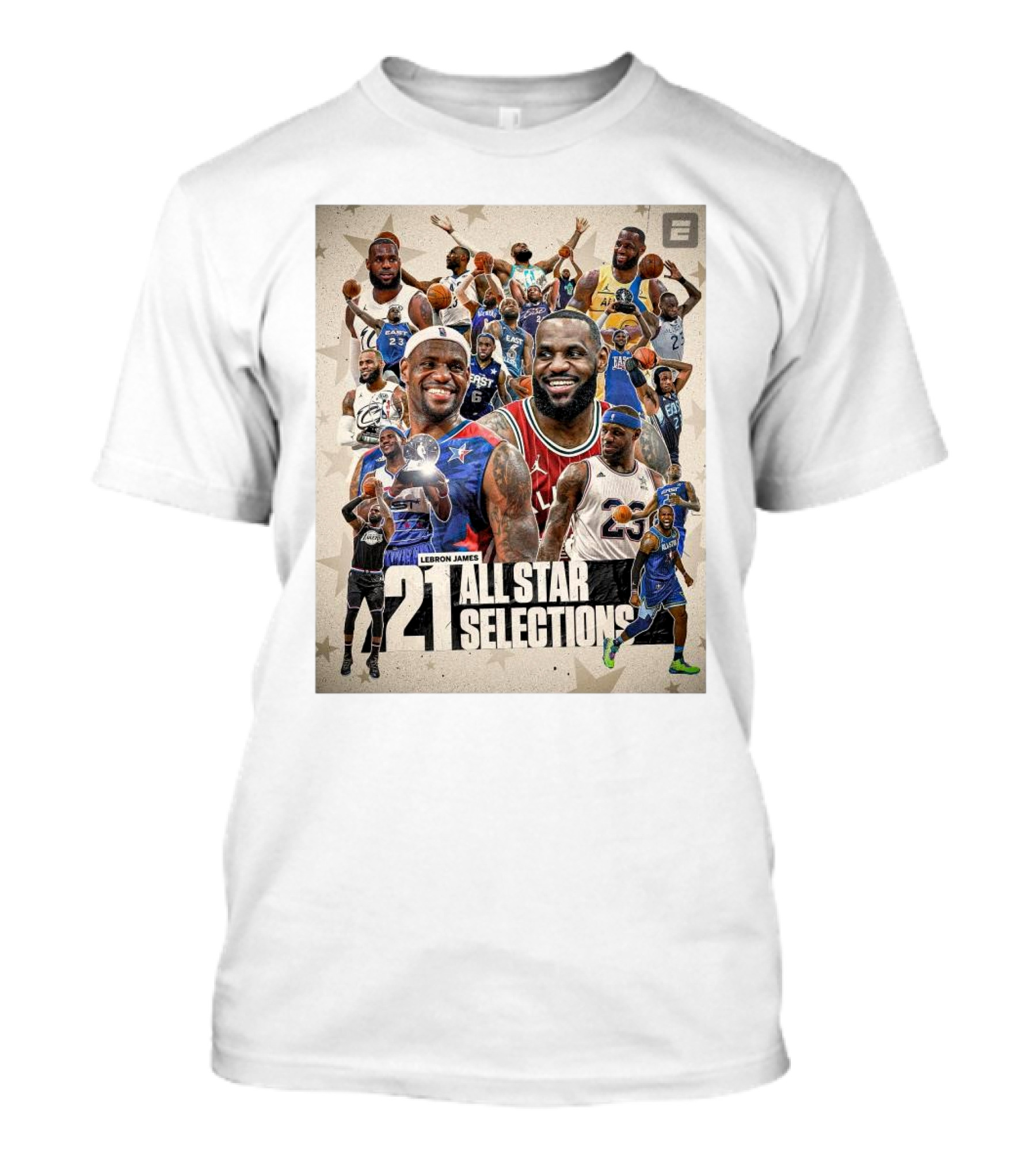 Lebron James 21 All Star Selections Celebrating Iconic NBA Career Highlights T-Shirt