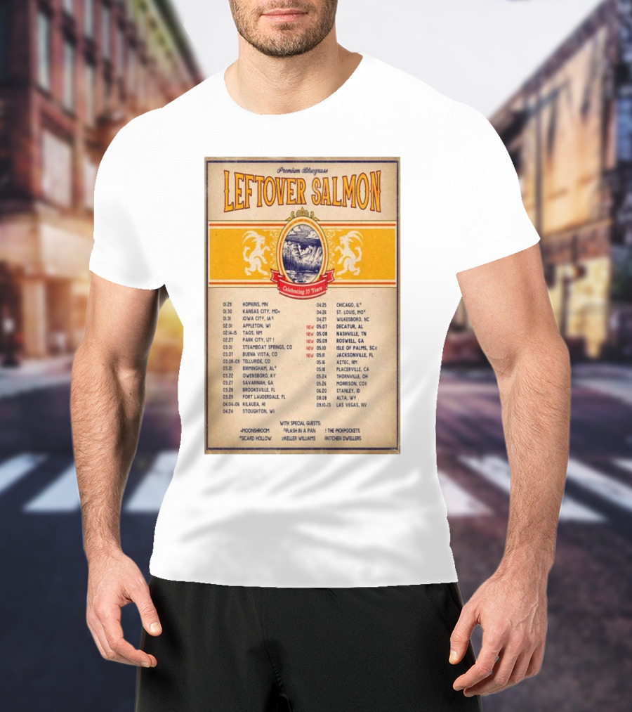 Leftover Salmon Premium Bluegrass Celebrating 35 Years Tour January 2025 With Special Guests T-Shirt