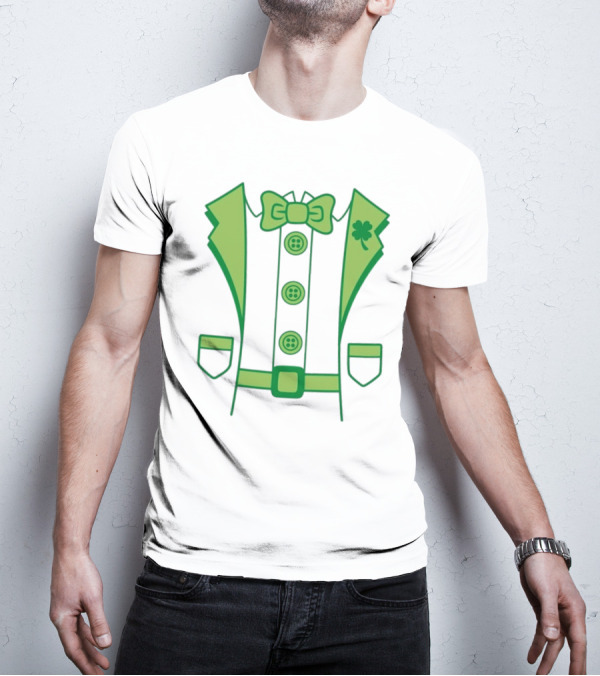 Leprechaun Suit With Bowtie And Shamrock St Patty’s Day T-Shirt